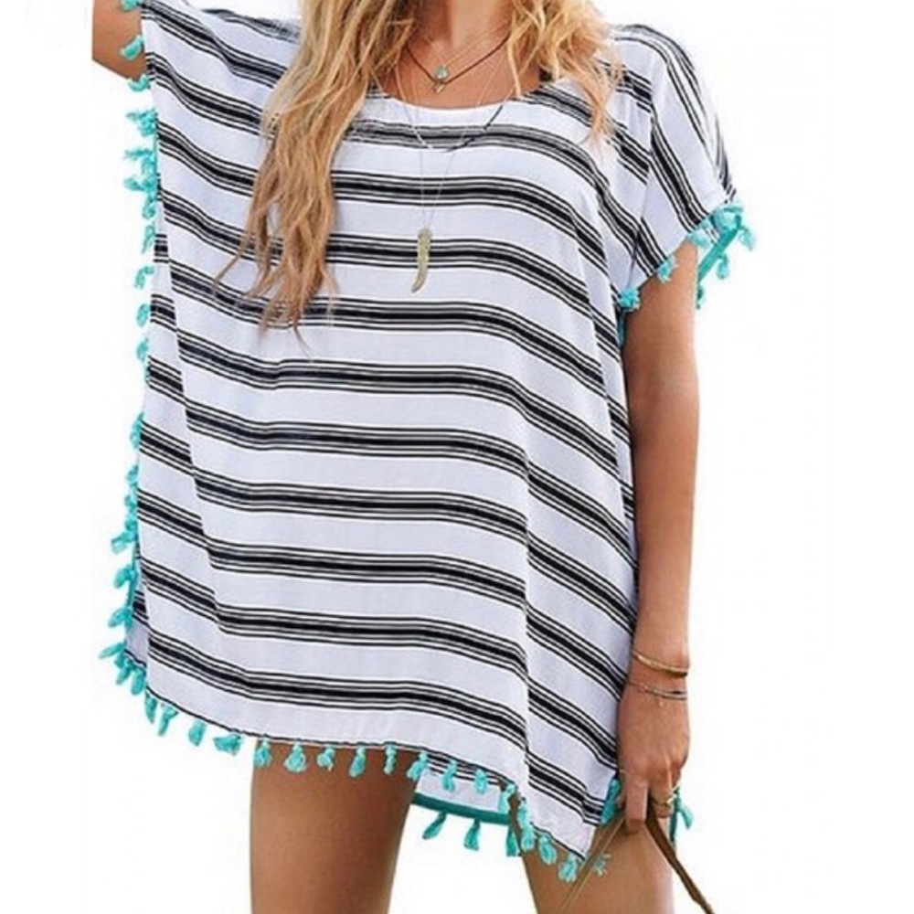 Brand New Stripped Swim Cover Up